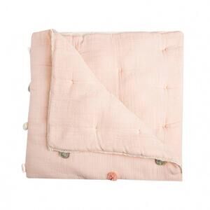 NEW CRANE BABY parker pom pom blanket in parisian pink